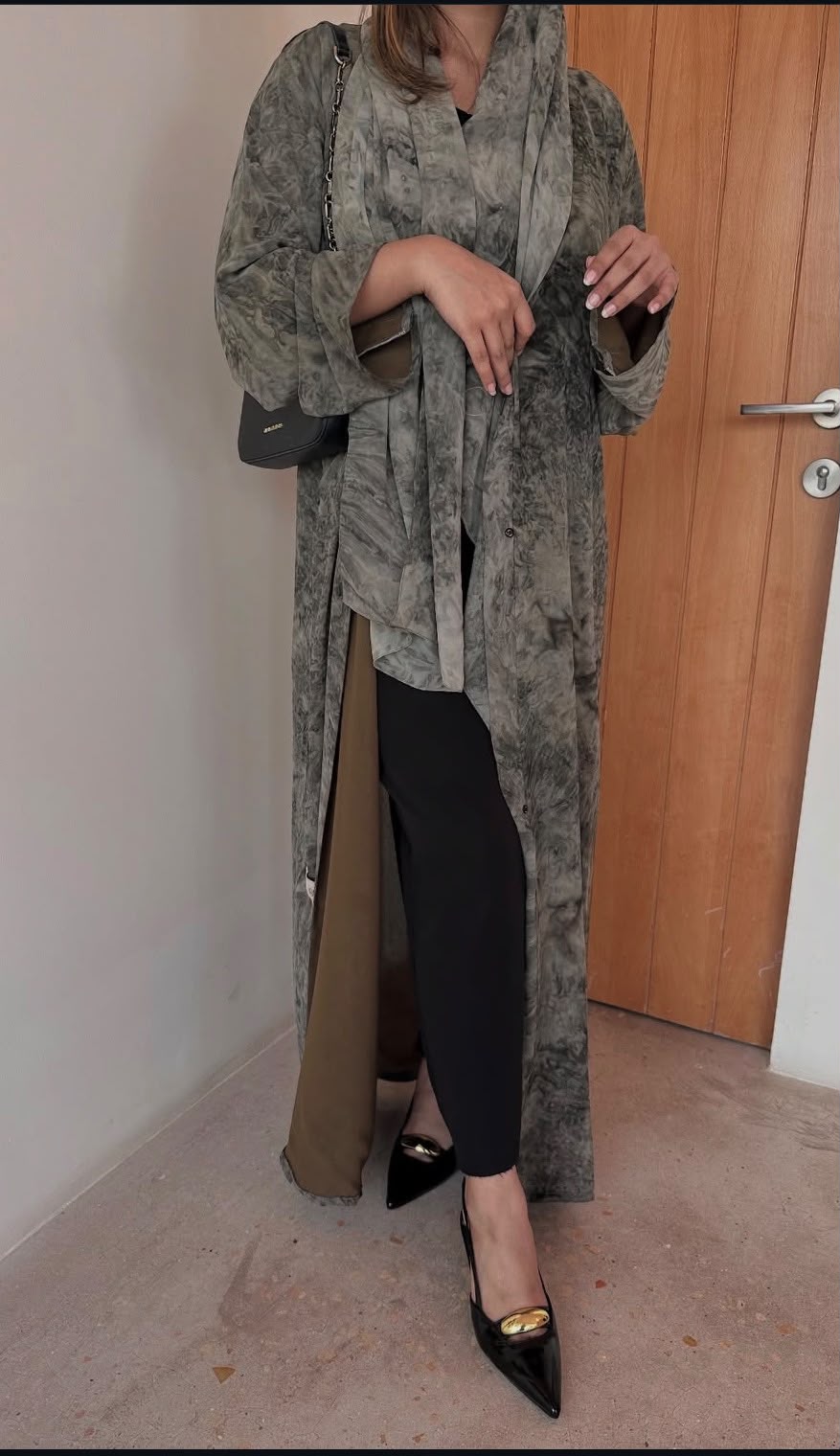 Olive — Olive tie-dye chiffon layers